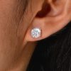 Classic Cushion Cut Stud Earrings in Rhodium Plated 925 Sterling Silver (4.00 CTW)