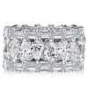 Pear Cut White Sapphire Eternity Wedding Band - Sterling Silver
