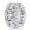 Pear Cut White Sapphire Eternity Wedding Band - Sterling Silver