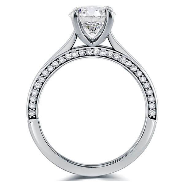 Classic Pave Setting Solitaire Bridal Ring Set in Sterling Silver