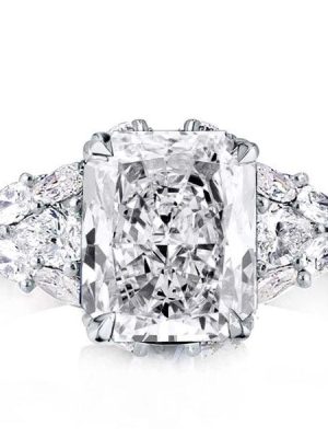 Multi-Shape Engagement Ring 10.99 CTW in Rhodium Plated 925 Sterling Silver