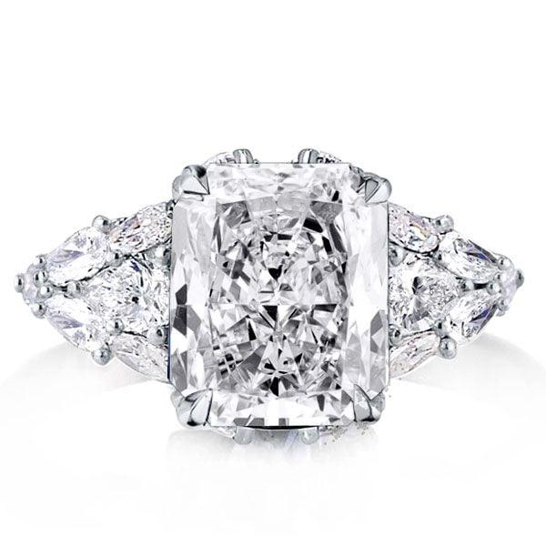 Multi-Shape Engagement Ring 10.99 CTW in Rhodium Plated 925 Sterling Silver