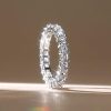 Asscher Cut Eternity Wedding Band in 925 Sterling Silver with Rhodium Finish