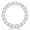 Asscher Cut Eternity Wedding Band in 925 Sterling Silver with Rhodium Finish