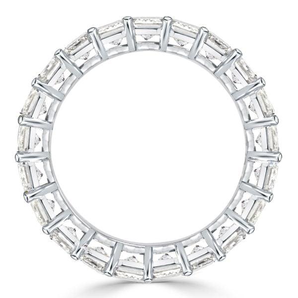 Asscher Cut Eternity Wedding Band in 925 Sterling Silver with Rhodium Finish
