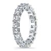 Asscher Cut Eternity Wedding Band in 925 Sterling Silver with Rhodium Finish