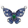 Dancing Butterfly Blue Sapphire Sterling Silver Pendant Necklace for Women