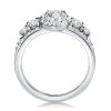 Halo Half Eternity Sterling Silver Bridal Wedding Ring Set with Oval Cut Center Stone