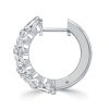 Emerald Cut Hoop Earrings - Triple Row Sterling Silver Hinged Earrings