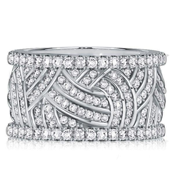 White Sapphire Eternity Wedding Band for Women in Sterling Silver, 2.50 CT. TW.
