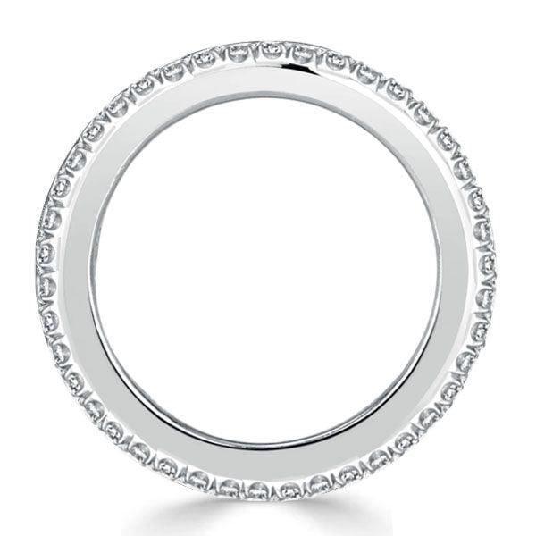 White Sapphire Eternity Wedding Band for Women in Sterling Silver, 2.50 CT. TW.