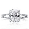 White Gold Plated Sterling Silver Wedding Ring for Women - 3.85 CT Center Stone