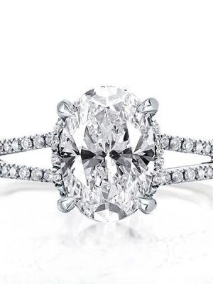 White Gold Plated Sterling Silver Wedding Ring for Women - 3.85 CT Center Stone