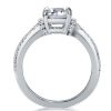White Gold Plated Sterling Silver Wedding Ring for Women - 3.85 CT Center Stone