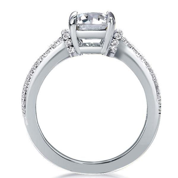 White Gold Plated Sterling Silver Wedding Ring for Women - 3.85 CT Center Stone