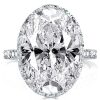 Oval Cut Engagement Ring 12.86 CT. Statement Stone in Rhodium Plated Sterling Silver