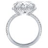 Oval Cut Engagement Ring 12.86 CT. Statement Stone in Rhodium Plated Sterling Silver