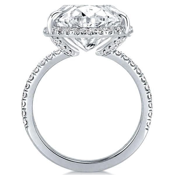Oval Cut Engagement Ring 12.86 CT. Statement Stone in Rhodium Plated Sterling Silver