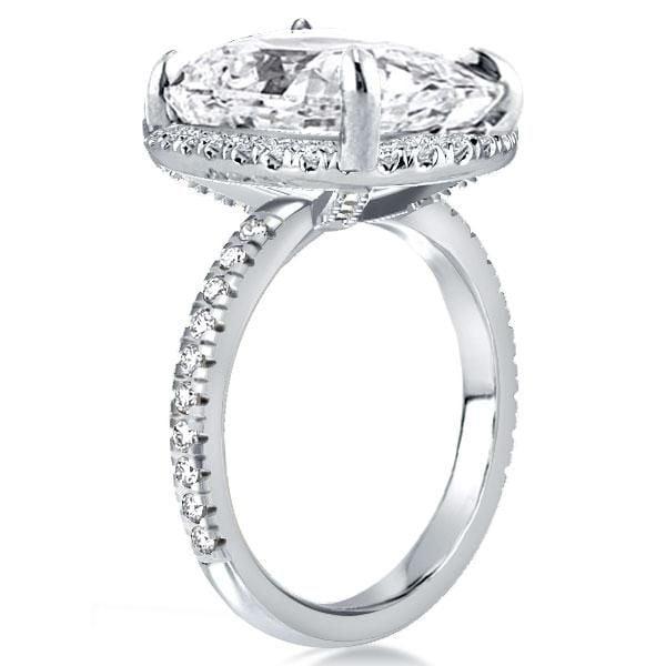 Oval Cut Engagement Ring 12.86 CT. Statement Stone in Rhodium Plated Sterling Silver