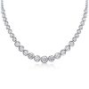 Classic Round Cut Cubic Zirconia Tennis Necklace in Sterling Silver
