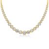 Classic Round Cut Cubic Zirconia Tennis Necklace in Sterling Silver