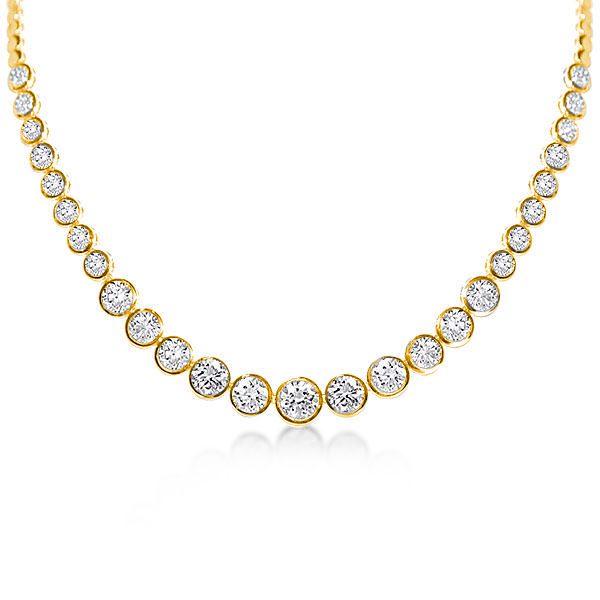 Classic Round Cut Cubic Zirconia Tennis Necklace in Sterling Silver