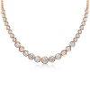 Classic Round Cut Cubic Zirconia Tennis Necklace in Sterling Silver