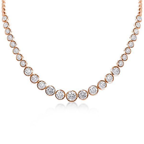 Classic Round Cut Cubic Zirconia Tennis Necklace in Sterling Silver