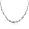 Classic Round Cut Cubic Zirconia Tennis Necklace in Sterling Silver