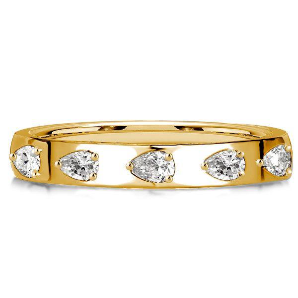 Sideways Pear Cut 5-Stone Anniversary Band in Sterling Silver