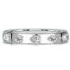 Sideways Pear Cut 5-Stone Anniversary Band in Sterling Silver