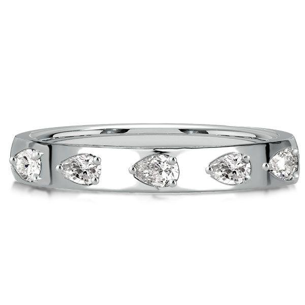 Sideways Pear Cut 5-Stone Anniversary Band in Sterling Silver