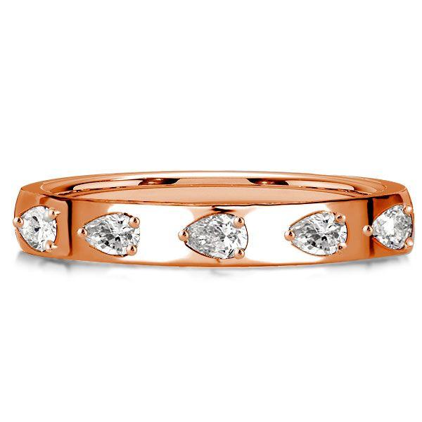 Sideways Pear Cut 5-Stone Anniversary Band in Sterling Silver