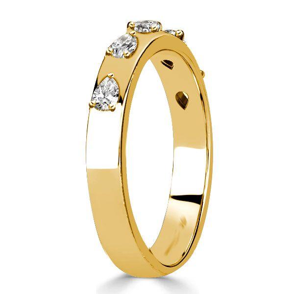 Sideways Pear Cut 5-Stone Anniversary Band in Sterling Silver