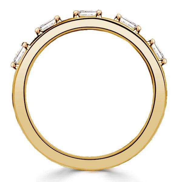 Sideways Pear Cut 5-Stone Anniversary Band in Sterling Silver