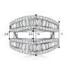 Sterling Silver Baguette Cut Enhancer Wedding Band Ring - 2.90 CT. TW.