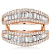 Sterling Silver Baguette Cut Enhancer Wedding Band Ring - 2.90 CT. TW.