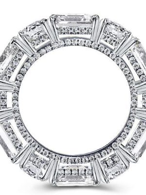 Baguette Eternity Wedding Band - 925 Sterling Silver - 10.05 CTW