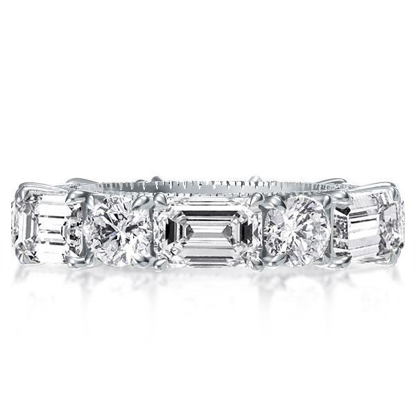 Baguette Eternity Wedding Band - 925 Sterling Silver - 10.05 CTW