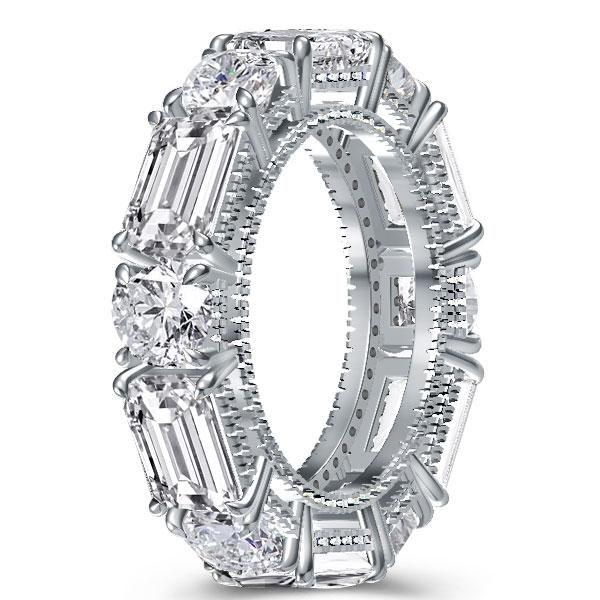 Baguette Eternity Wedding Band - 925 Sterling Silver - 10.05 CTW