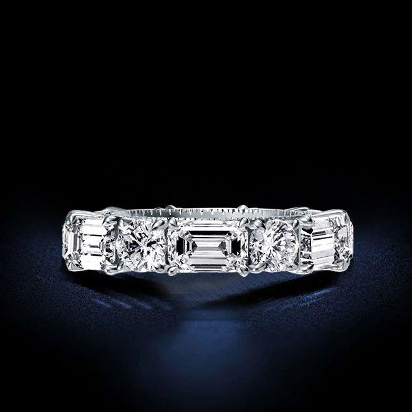 Baguette Eternity Wedding Band - 925 Sterling Silver - 10.05 CTW