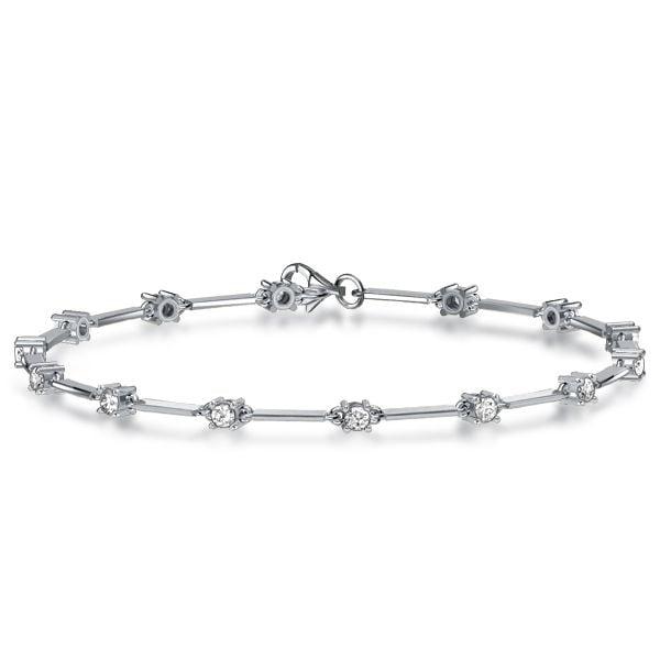 Sterling Silver Infinity Bracelet with Round Cut Stones | 1.40 CT. TW