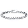 Milgrain Round Cut Tennis Bracelet in Sterling Silver with 2.50 CT. TW Stones for Weddings