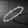 Bezel Set White Sapphire Round Cut Tennis Bracelet in Rhodium Plated 925 Sterling Silver