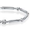 Bezel Set White Sapphire Round Cut Tennis Bracelet in Rhodium Plated 925 Sterling Silver