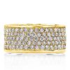 Micro Pave Half Eternity Wedding Band for Women in 18K Gold Plated Sterling Silver