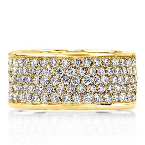 Micro Pave Half Eternity Wedding Band for Women in 18K Gold Plated Sterling Silver