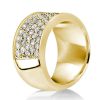 Micro Pave Half Eternity Wedding Band for Women in 18K Gold Plated Sterling Silver