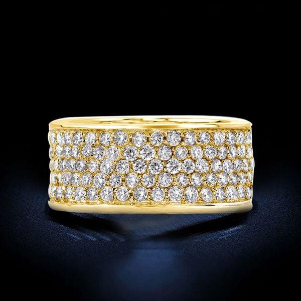 Micro Pave Half Eternity Wedding Band for Women in 18K Gold Plated Sterling Silver