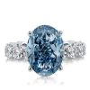 Oval Cut Blue Sapphire Engagement Ring Sterling Silver Promise Ring for Women